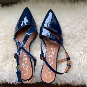 Calvin Klein Navy Patent Leather Heels